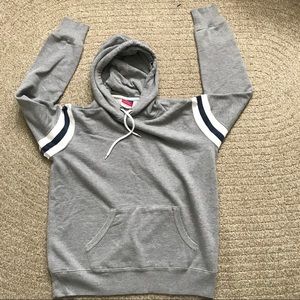 grey/ gray & blue Champion hoodie
